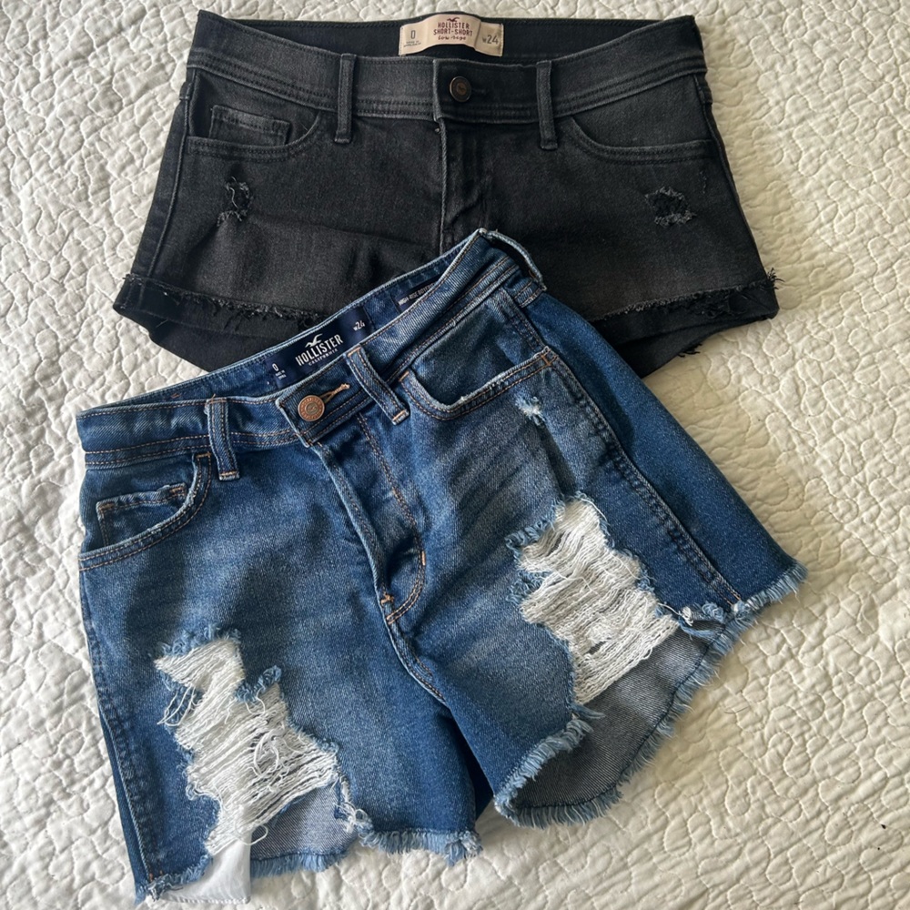 2 pc Hollister denim cut off shorts size 24. High Rise boyfriend/Low rise short